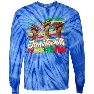 Juneteenth Celebrate Freedom Independence Day Black History Cute Gift Tie-Dye Long Sleeve Shirt