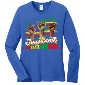 Juneteenth Celebrate Freedom Independence Day Black History Cute Gift Ladies Long Sleeve Shirt