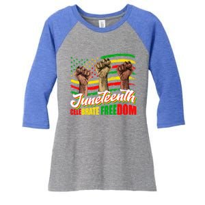 Juneteenth Celebrate Freedom Independence Day Black History Cute Gift Women's Tri-Blend 3/4-Sleeve Raglan Shirt