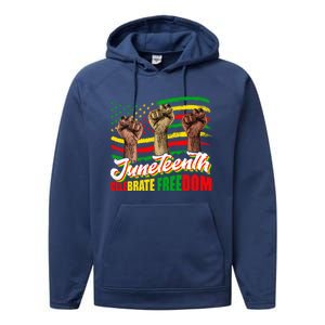 Juneteenth Celebrate Freedom Independence Day Black History Cute Gift Performance Fleece Hoodie