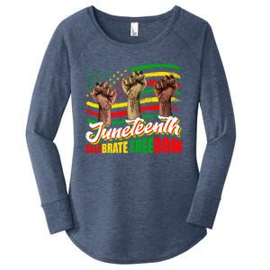 Juneteenth Celebrate Freedom Independence Day Black History Cute Gift Women's Perfect Tri Tunic Long Sleeve Shirt