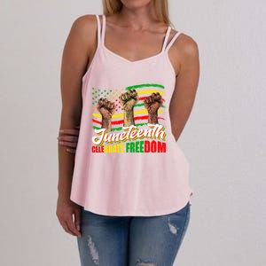 Juneteenth Celebrate Freedom Independence Day Black History Cute Gift Women's Strappy Tank