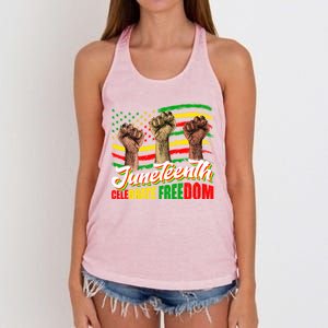 Juneteenth Celebrate Freedom Independence Day Black History Cute Gift Women's Knotted Racerback Tank