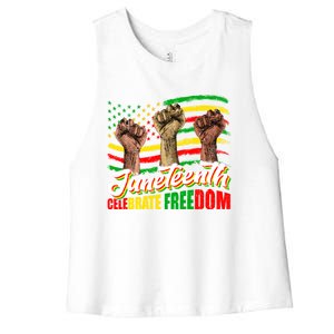 Juneteenth Celebrate Freedom Independence Day Black History Cute Gift Women's Racerback Cropped Tank