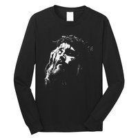 Jesus Christ Face Christian Gospel Religious Bible Long Sleeve Shirt