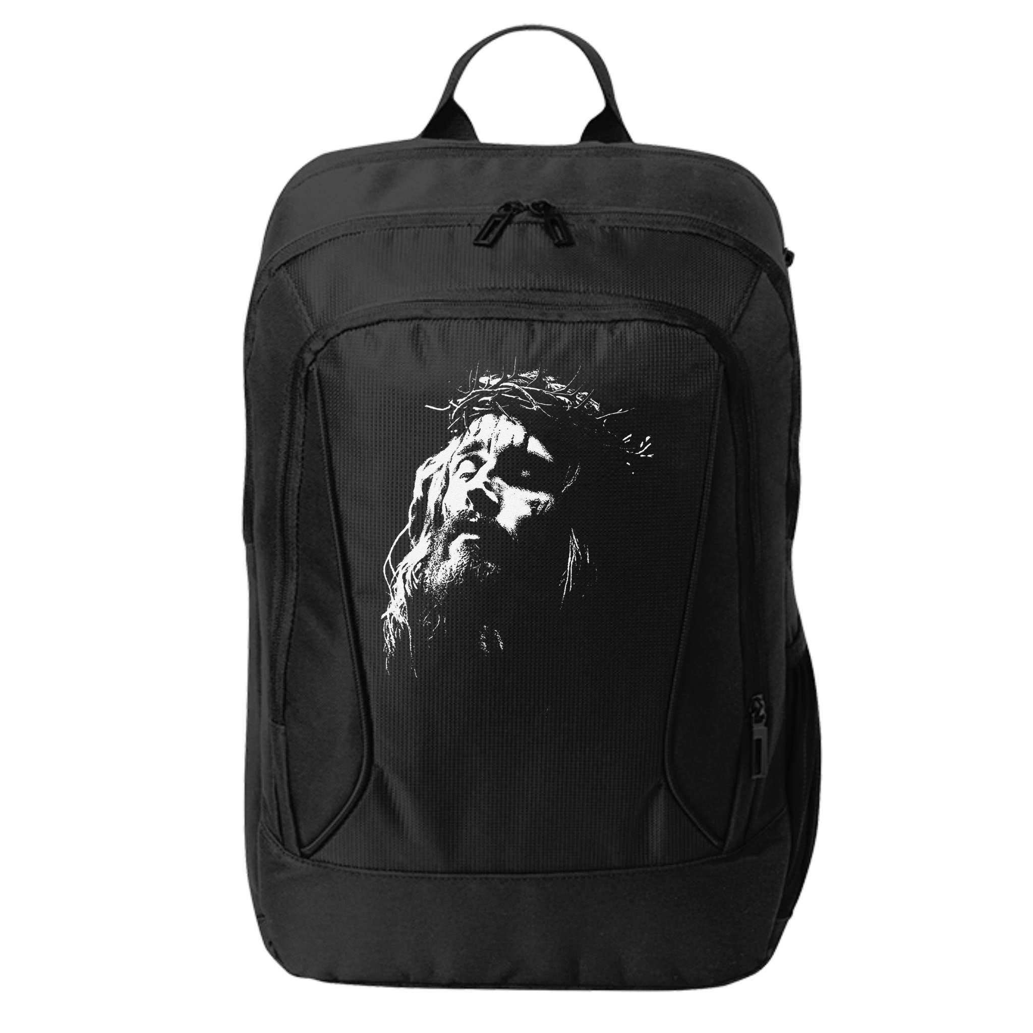 Jesus Christ Face Christian Gospel Religious Bible City Backpack