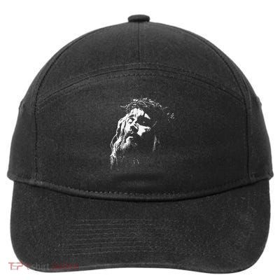 Jesus Christ Face Christian Gospel Religious Bible 7-Panel Snapback Hat