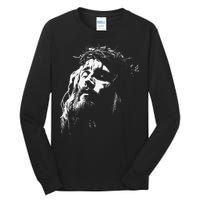 Jesus Christ Face Christian Gospel Religious Bible Tall Long Sleeve T-Shirt