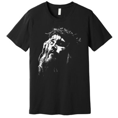 Jesus Christ Face Christian Gospel Religious Bible Premium T-Shirt