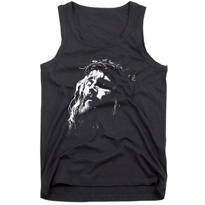 Jesus Christ Face Christian Gospel Religious Bible Tank Top