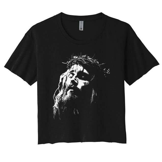 Jesus Christ Face Christian Gospel Religious Bible Crop Top