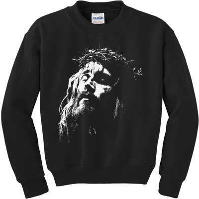 Jesus Christ Face Christian Gospel Religious Bible Kids Sweatshirt
