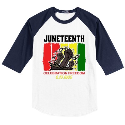 Juneteenth Celebration Freedom 6/19/1865 Graphic Baseball Sleeve Shirt