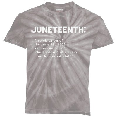 Juneteenth Celebrates Freedom Black African American History Kids Tie-Dye T-Shirt