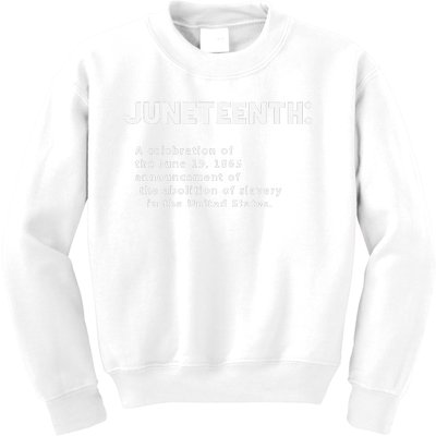 Juneteenth Celebrates Freedom Black African American History Kids Sweatshirt