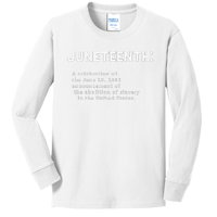 Juneteenth Celebrates Freedom Black African American History Kids Long Sleeve Shirt