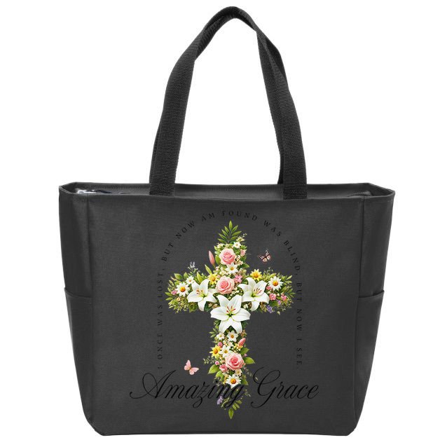 Jesus Christian Flower Wildflower Zip Tote Bag