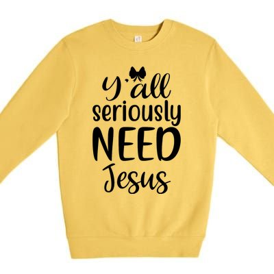 Jesus Christian Faith Religious Apparel Premium Crewneck Sweatshirt