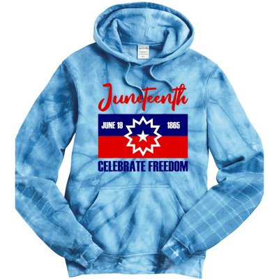 Juneteenth Celebrate Freedom Red White Blue Free Black Slave Tie Dye Hoodie