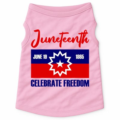 Juneteenth Celebrate Freedom Red White Blue Free Black Slave Doggie Tank
