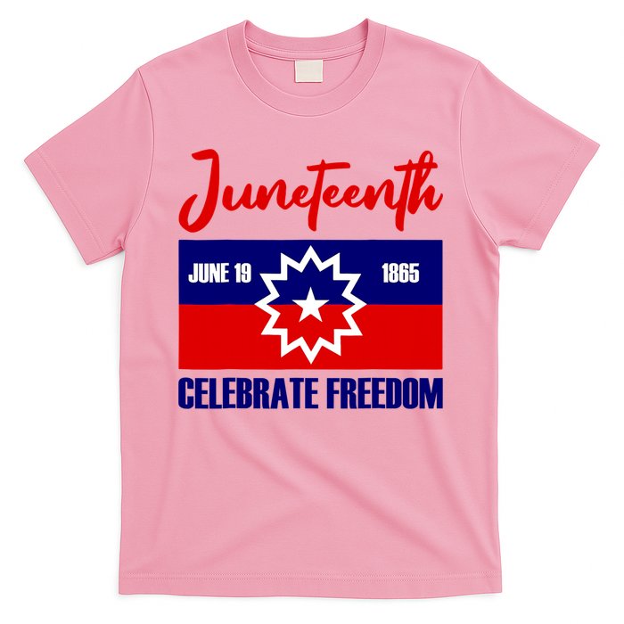 Juneteenth Celebrate Freedom Red White Blue Free Black Slave T-Shirt