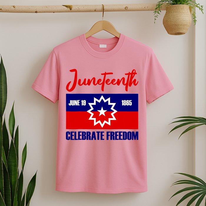 Juneteenth Celebrate Freedom Red White Blue Free Black Slave T-Shirt
