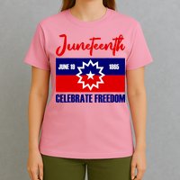 Juneteenth Celebrate Freedom Red White Blue Free Black Slave T-Shirt