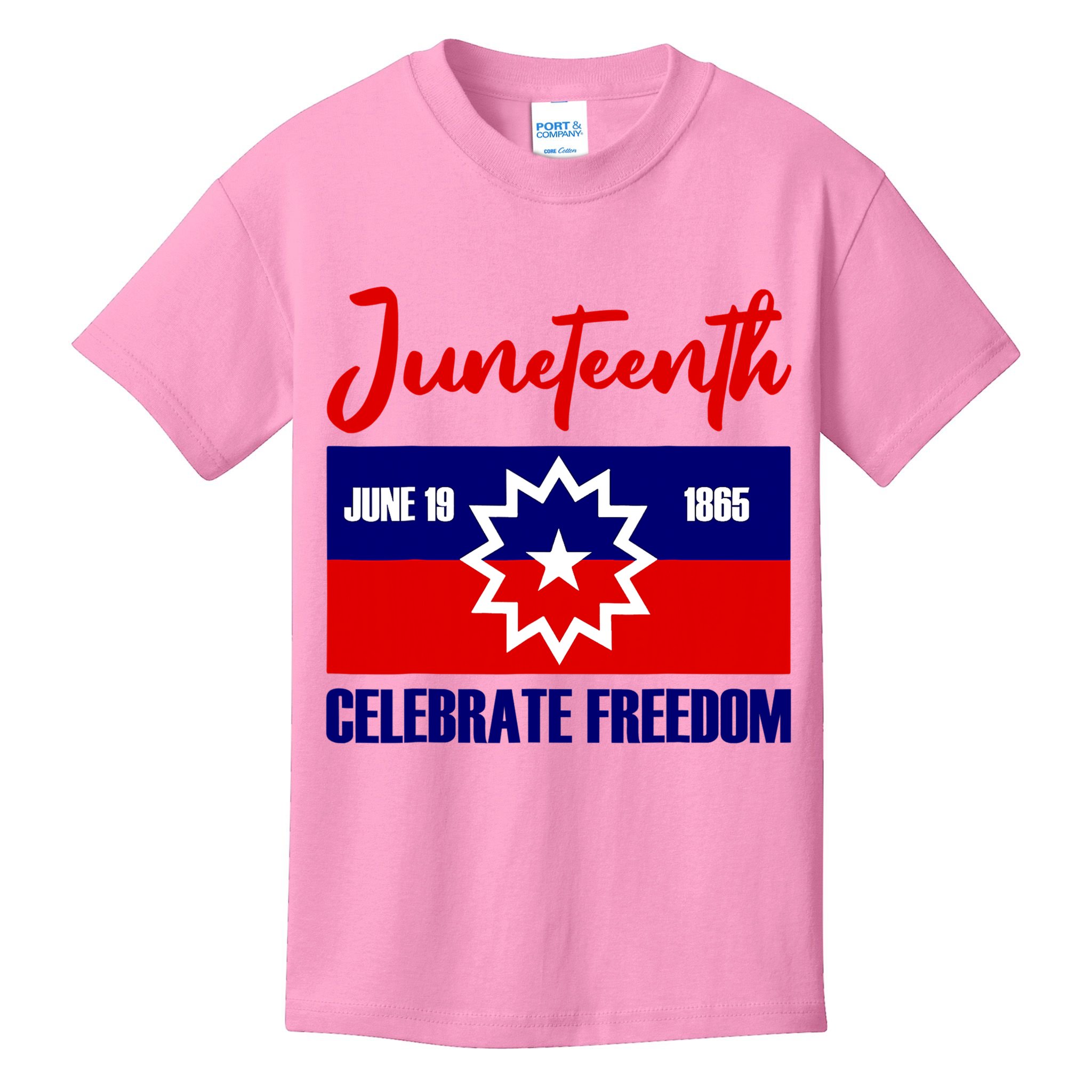 Juneteenth Celebrate Freedom Red White Blue Free Black Slave Kids T-Shirt
