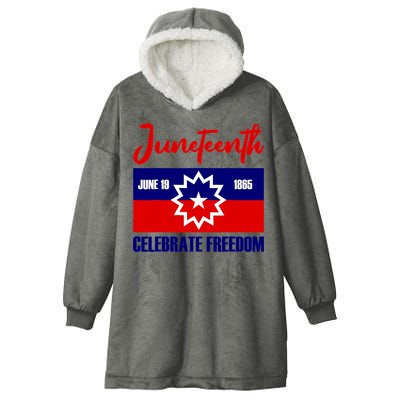 Juneteenth Celebrate Freedom Red White Blue Free Black Slave Hooded Wearable Blanket