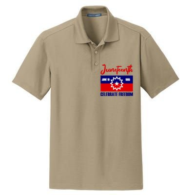 Juneteenth Celebrate Freedom Red White Blue Free Black Slave Dry Zone Grid Polo