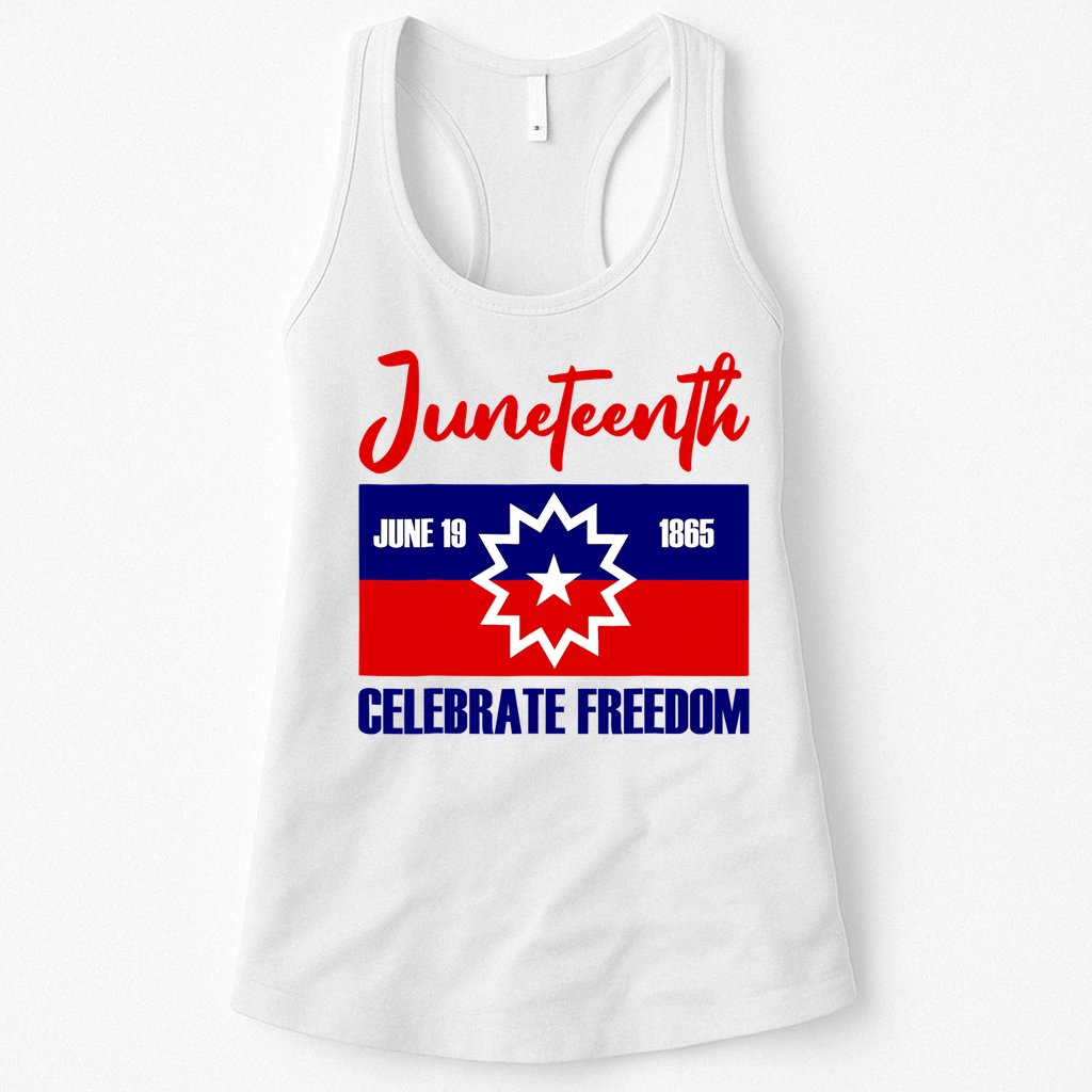 Juneteenth Celebrate Freedom Red White Blue Free Black Slave Womens Tank Top