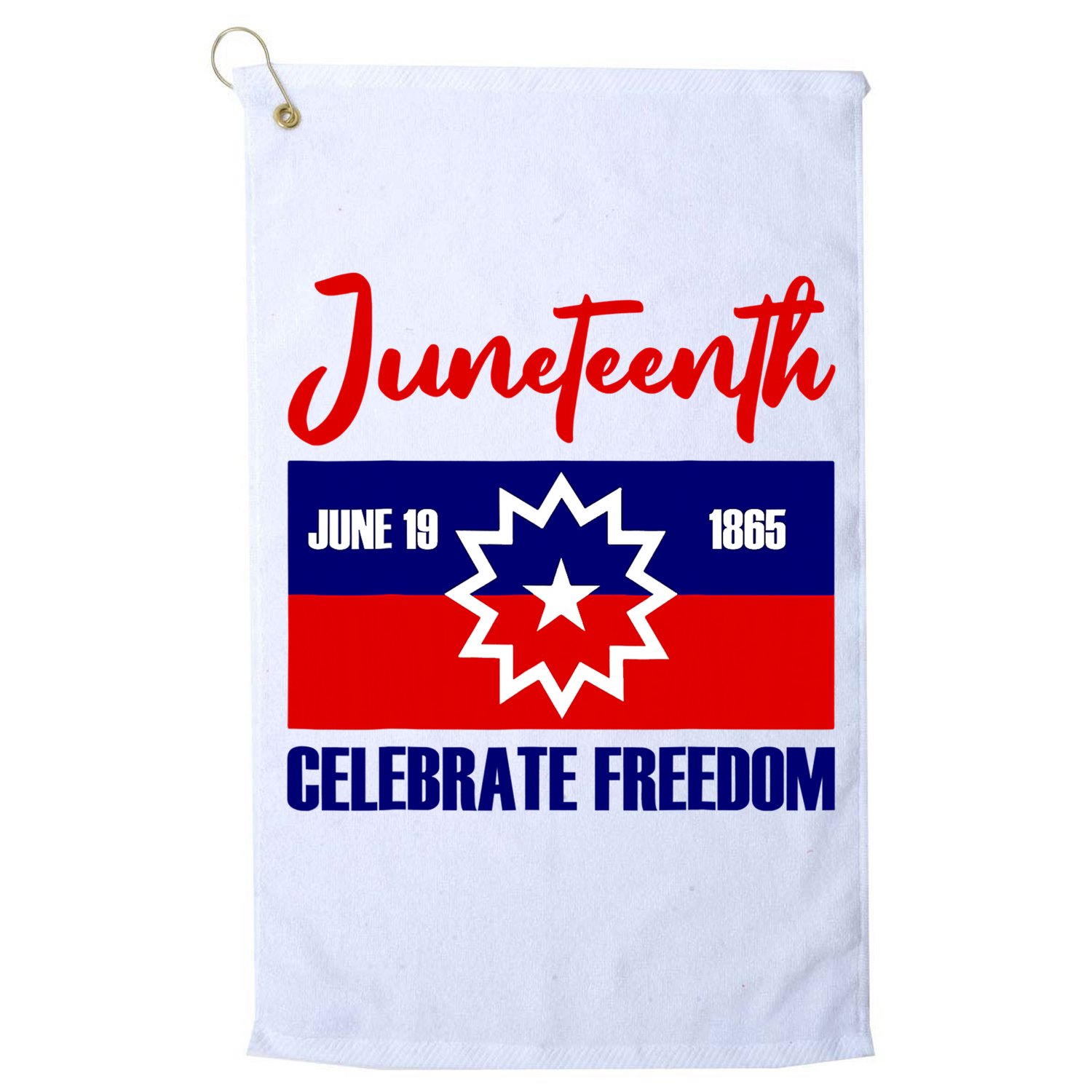 Juneteenth Celebrate Freedom Red White Blue Free Black Slave Golf Towel