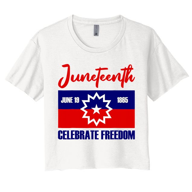 Juneteenth Celebrate Freedom Red White Blue Free Black Slave Crop Top