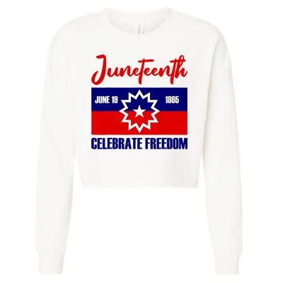 Juneteenth Celebrate Freedom Red White Blue Free Black Slave Cropped Pullover Crew