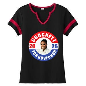 Jasmine Crockett For Democrat Texas Governor 2026 Vote Blue Ladies Halftime Notch Neck Tee