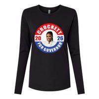 Jasmine Crockett For Democrat Texas Governor 2026 Vote Blue Womens Cotton Relaxed Long Sleeve T-Shirt