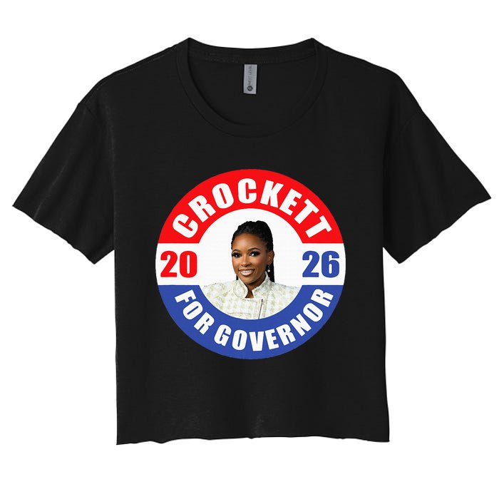 Jasmine Crockett For Democrat Texas Governor 2026 Vote Blue Women's Crop Top Tee