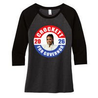 Jasmine Crockett For Democrat Texas Governor 2026 Vote Blue Women's Tri-Blend 3/4-Sleeve Raglan Shirt