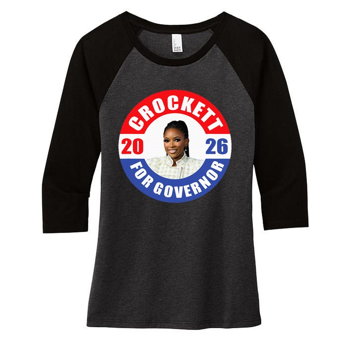 Jasmine Crockett For Democrat Texas Governor 2026 Vote Blue Women's Tri-Blend 3/4-Sleeve Raglan Shirt