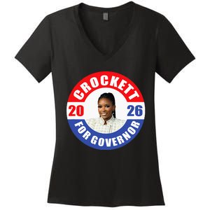 Jasmine Crockett For Democrat Texas Governor 2026 Vote Blue Women's V-Neck T-Shirt