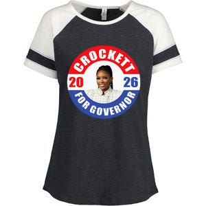 Jasmine Crockett For Democrat Texas Governor 2026 Vote Blue Enza Ladies Jersey Colorblock Tee