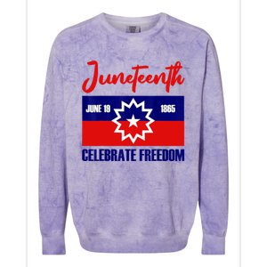 Juneteenth Celebrate Freedom Red White Blue Free Black Slave Colorblast Crewneck Sweatshirt