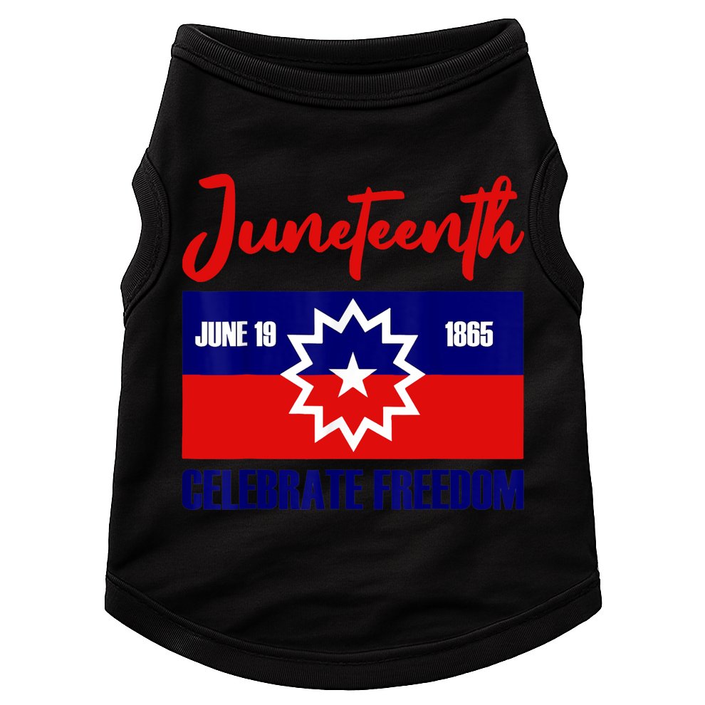 Juneteenth Celebrate Freedom Red White Blue Free Black Slave Doggie Tank