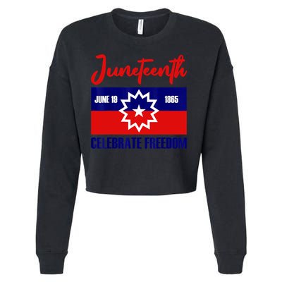Juneteenth Celebrate Freedom Red White Blue Free Black Slave Cropped Pullover Crew