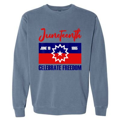 Juneteenth Celebrate Freedom Red White Blue Free Black Slave Garment-Dyed Sweatshirt