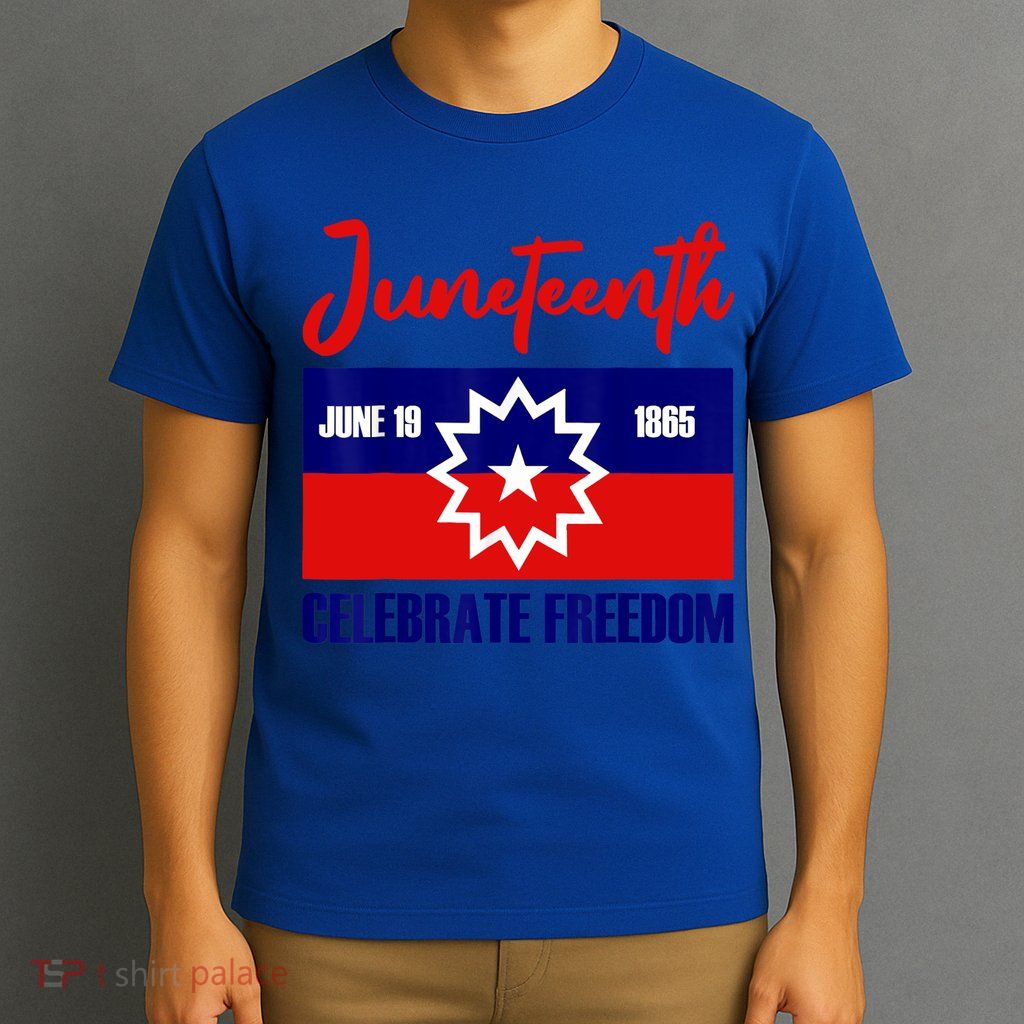 Juneteenth Celebrate Freedom Red White Blue Free Black Slave T-Shirt