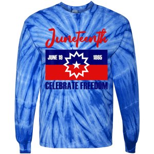 Juneteenth Celebrate Freedom Red White Blue Free Black Slave Tie-Dye Long Sleeve Shirt