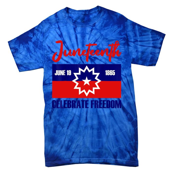 Juneteenth Celebrate Freedom Red White Blue Free Black Slave Tie-Dye T-Shirt