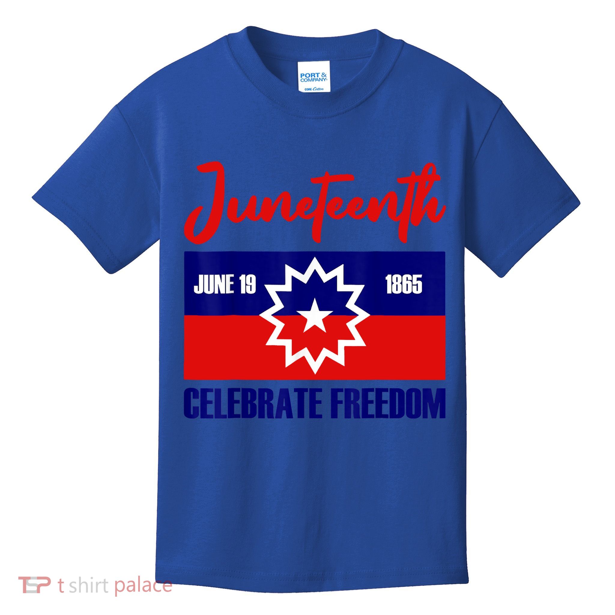 Juneteenth Celebrate Freedom Red White Blue Free Black Slave Kids T-Shirt