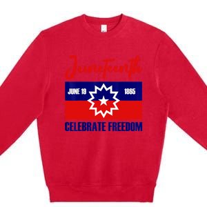 Juneteenth Celebrate Freedom Red White Blue Free Black Slave Premium Crewneck Sweatshirt